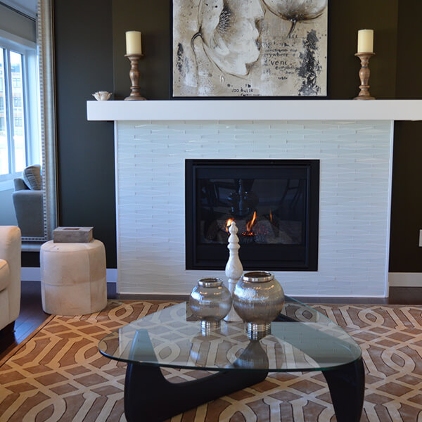 Fireplace and chimney components in a mountain home